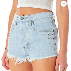 LF Stores Titania Tanzanite Spike Stud Denim Short